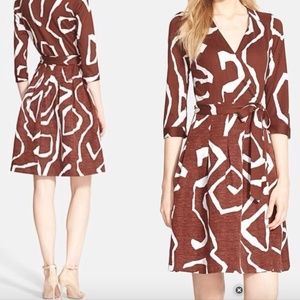 DVF wrap dress cotton-linen-silk sz 6 NWOT